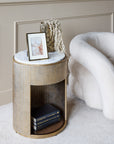 Belvedere Aged Gold Bed Side Table