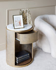 Belvedere Aged Gold Bed Side Table