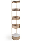 Belvedere Aged Gold Round Shelving Unit