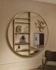 Belvedere Aged Gold Shelving Mirror Large