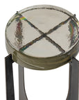 Glenthorpe Brick Glass Accent Table