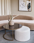 Driftwood Ripple Coffee Table & Nesting Pouffe