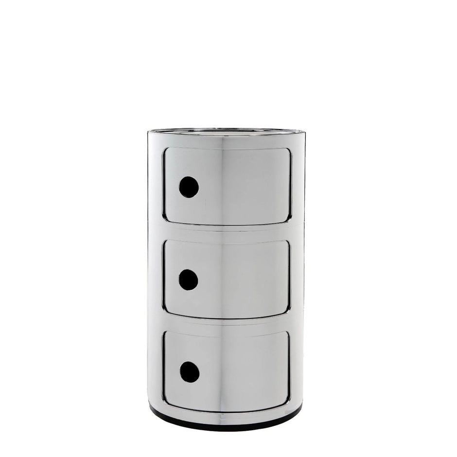 Kartell Componibili Chrome Storage Unit 3 doors