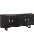 Richmond Interiors Hunter Black Oak and Gold 4 Door Extra Large Sideboard 7481