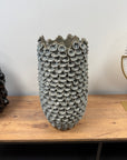 Blue Ceramic Leaf Vase  - Ex Display 1 Only