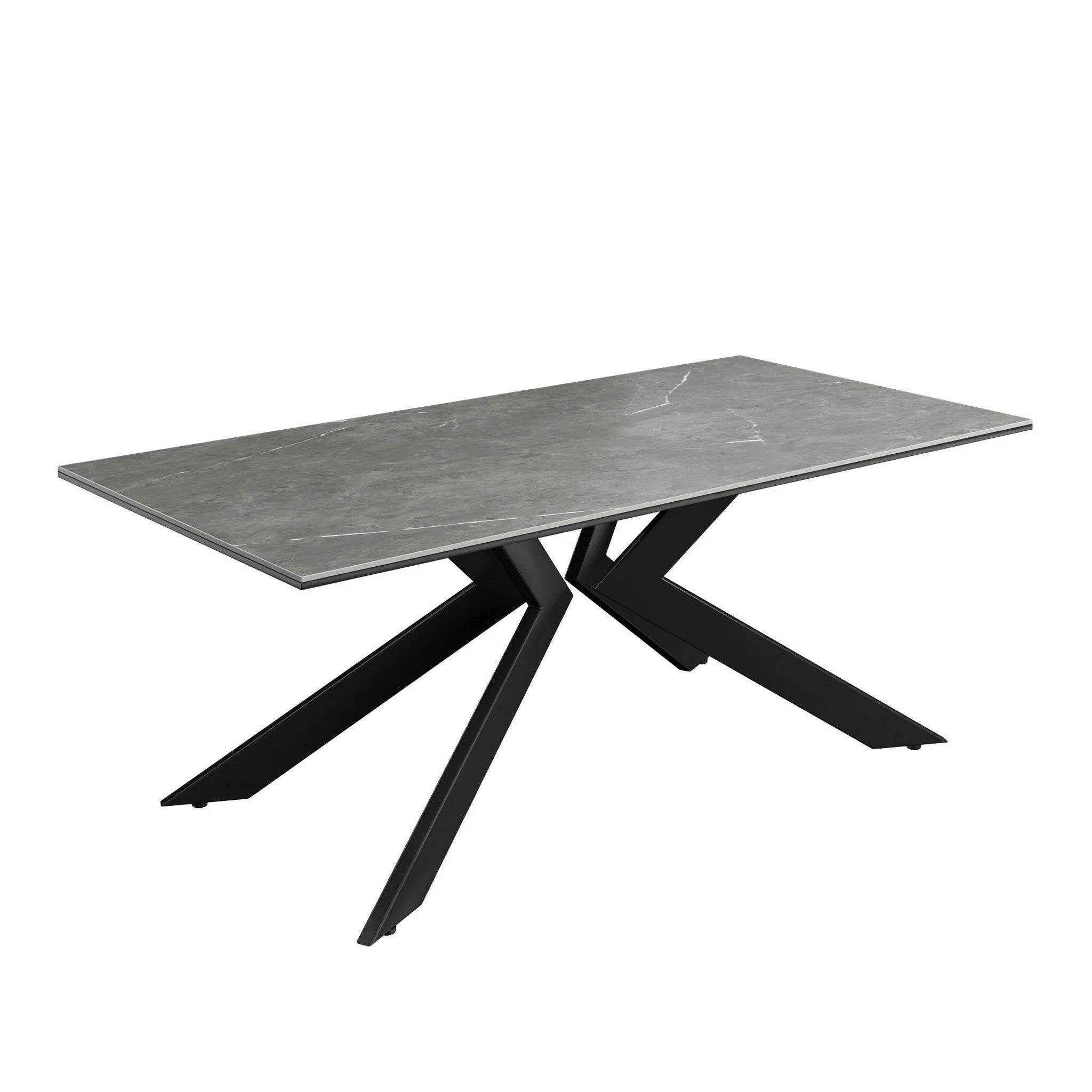 Azzaro Matte Grey Ceramic Coffee Table- Fellini Home Ltd