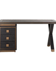 Richmond Interiors Hunter Black Oak and Gold 3 Drawer Desk 7491