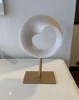 Small White Resin Twisted Hoop On Stand Ex display - 1 Only