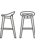 Calligaris Connubia COSMOPOLITAN Stool ( CB1939) Beech Frame