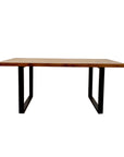 Freya 1.8 Dining Table Solid Dark Pine wood with Matt Black Metal Legs
