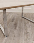 Freya 1.8 Dining Table Solid Light Pine wood with Chrome Metal Legs