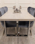 Freya 1.8 Dining Table Solid Light Pine wood with Chrome Metal Legs
