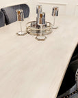 Freya 1.8 Dining Table Solid Light Pine wood with Chrome Metal Legs