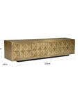 Richmond Interiors Collada Brushed Gold 4 Door Media Unit