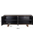 Richmond Interiors Hunter Black Oak and Gold 4 Door Extra Large Sideboard 7481