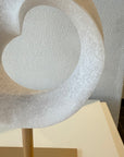 Small White Resin Twisted Hoop On Stand Ex display - 1 Only