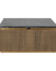 Richmond Interiors Ironville Brass Birch and Marble Square Coffee Table