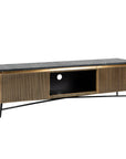 Richmond Interiors Ironville Brass Birch and Marble TV Unit