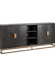 Richmond Interiors Blackbone Oak and Brass Sideboard 7376