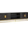 Richmond Interiors Blackbone Oak and Gold Larger TV unit 7374