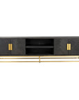 Richmond Interiors Blackbone Oak and Gold Larger TV unit 7374