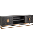 Richmond Interiors Blackbone Collection Oak and Brass TV unit 7374