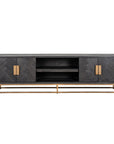 Richmond Interiors Blackbone Collection Oak and Brass TV unit 7374