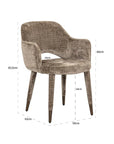 Richmond Interiors Donnatella Chair In Stone Chenille