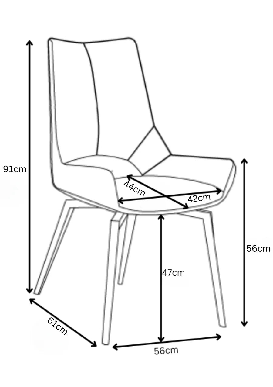 Torelli Spinello Leather Swivel Dining Chair