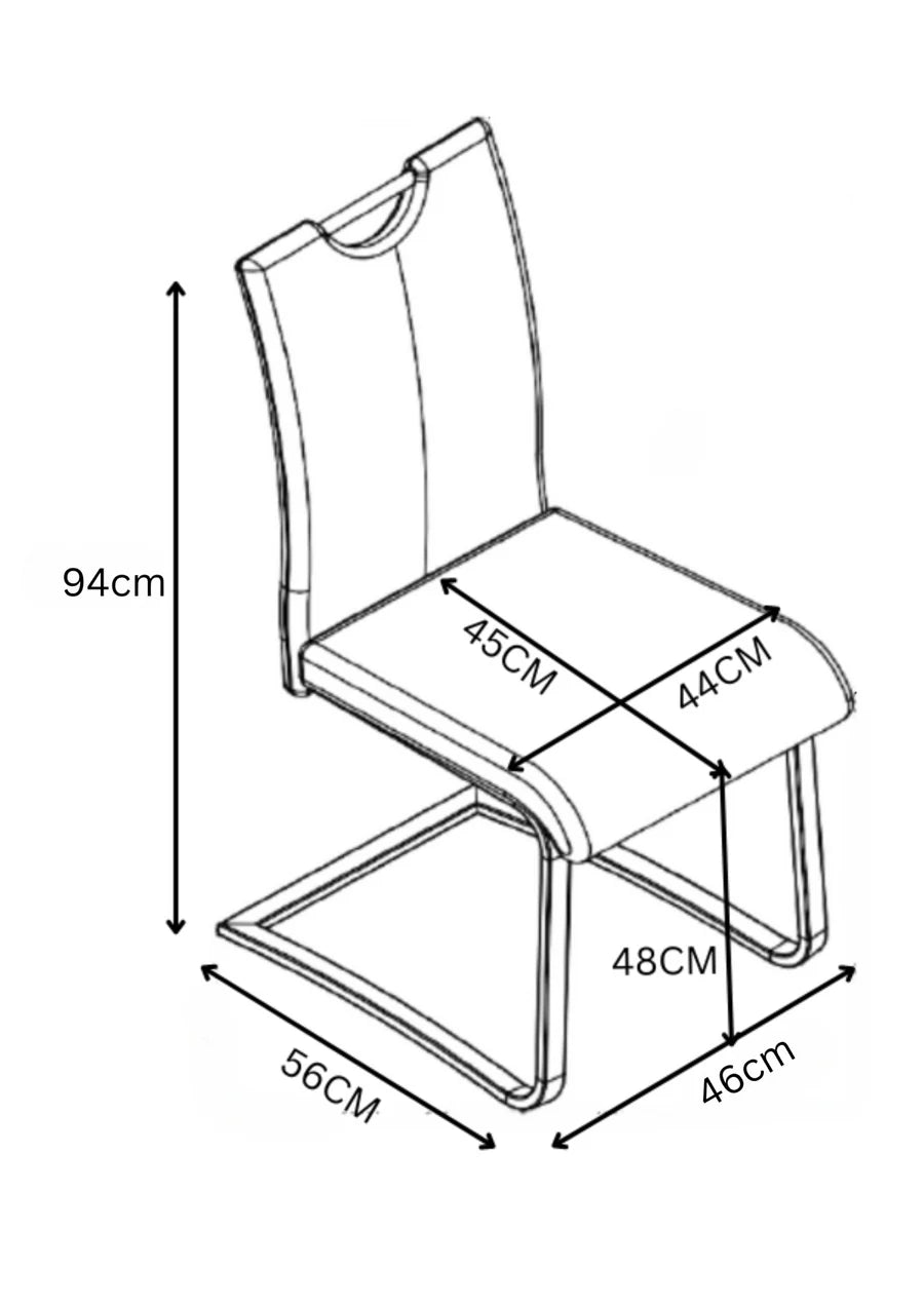 Torelli Gabi Leather Dining Chair With Grey Frame