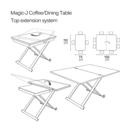 Calligaris Connubia Magic-J folding table CB5041-A