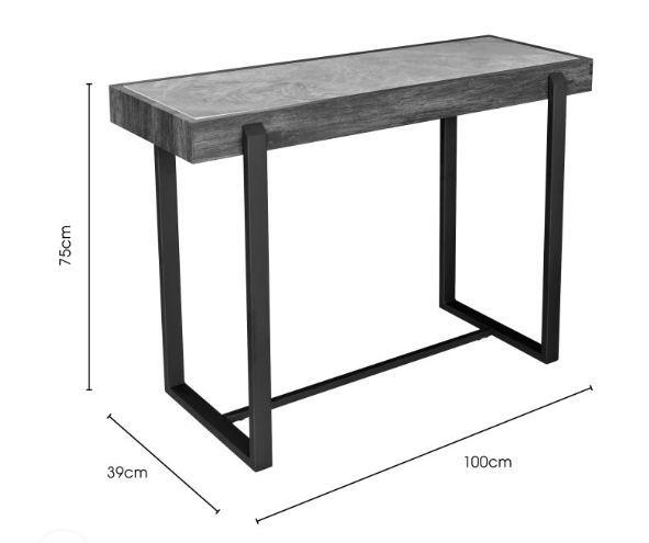 Fellini Home Novara Industrial Console Table