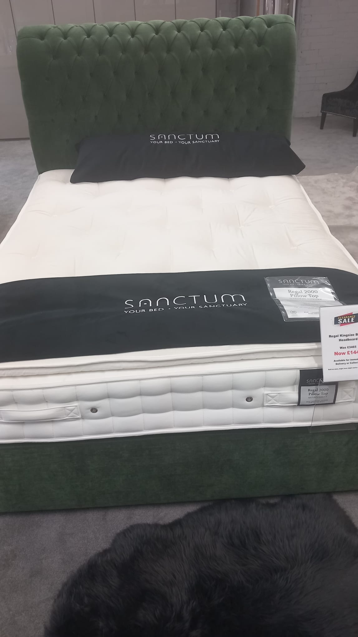 Sanctum Regal 2000 Pillow Top Mattress, Divan &amp; Headboard - EX DISPLAY