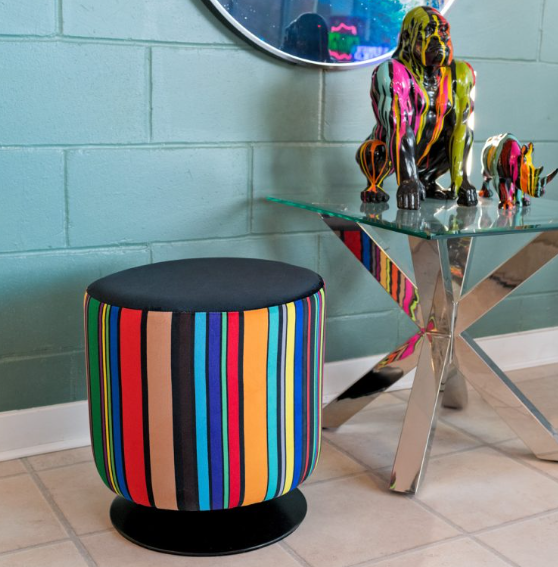 Fellini Home Round Swivel Drum Footstool