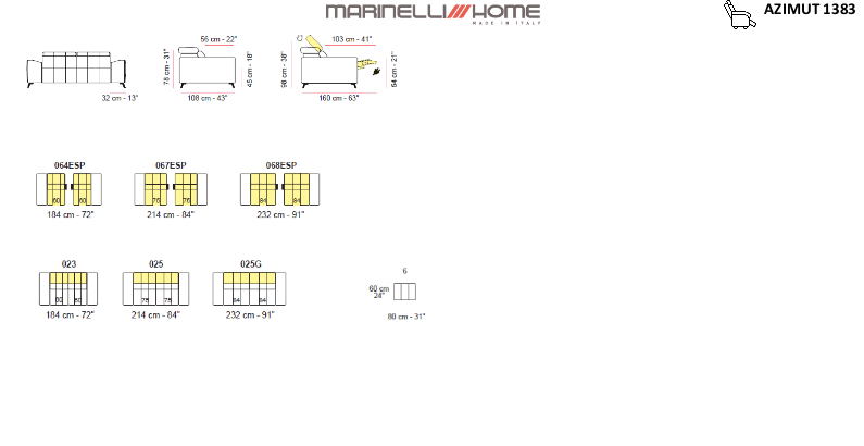 Marinelli Azimut Fabric Sofa