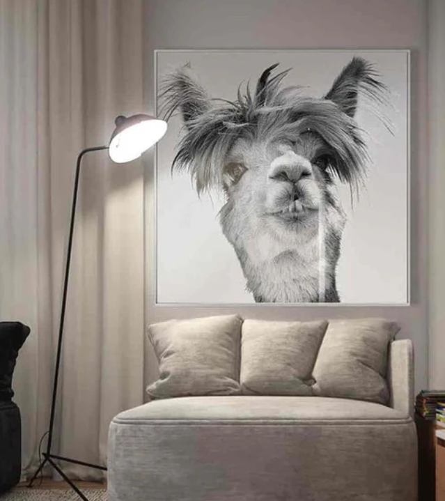 Fellini Home Llama Glass Wall Art