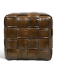 Saddle  Square Quilted Footstool
