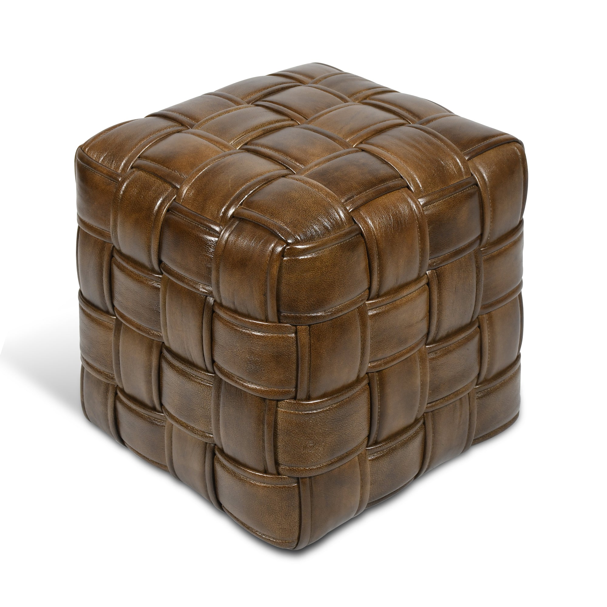 Saddle  Square Quilted Footstool