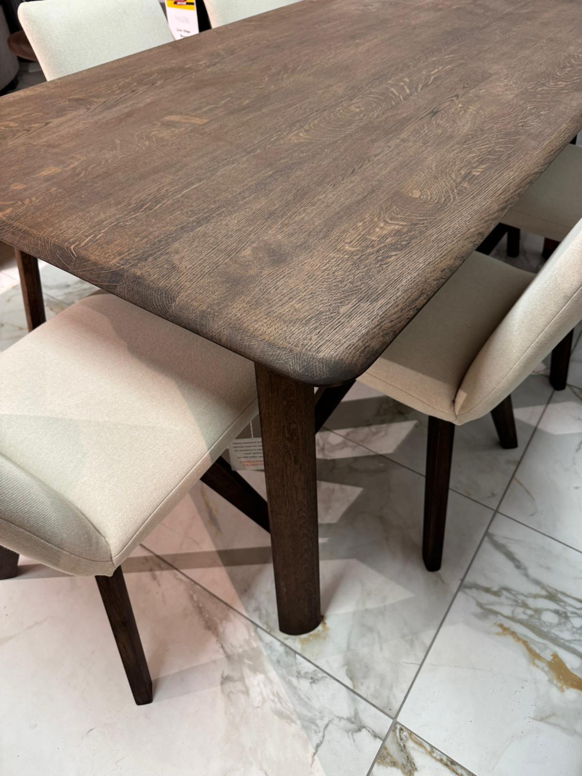 Ex Display - 1.7m Dining Table - Smoked Oak Walnut