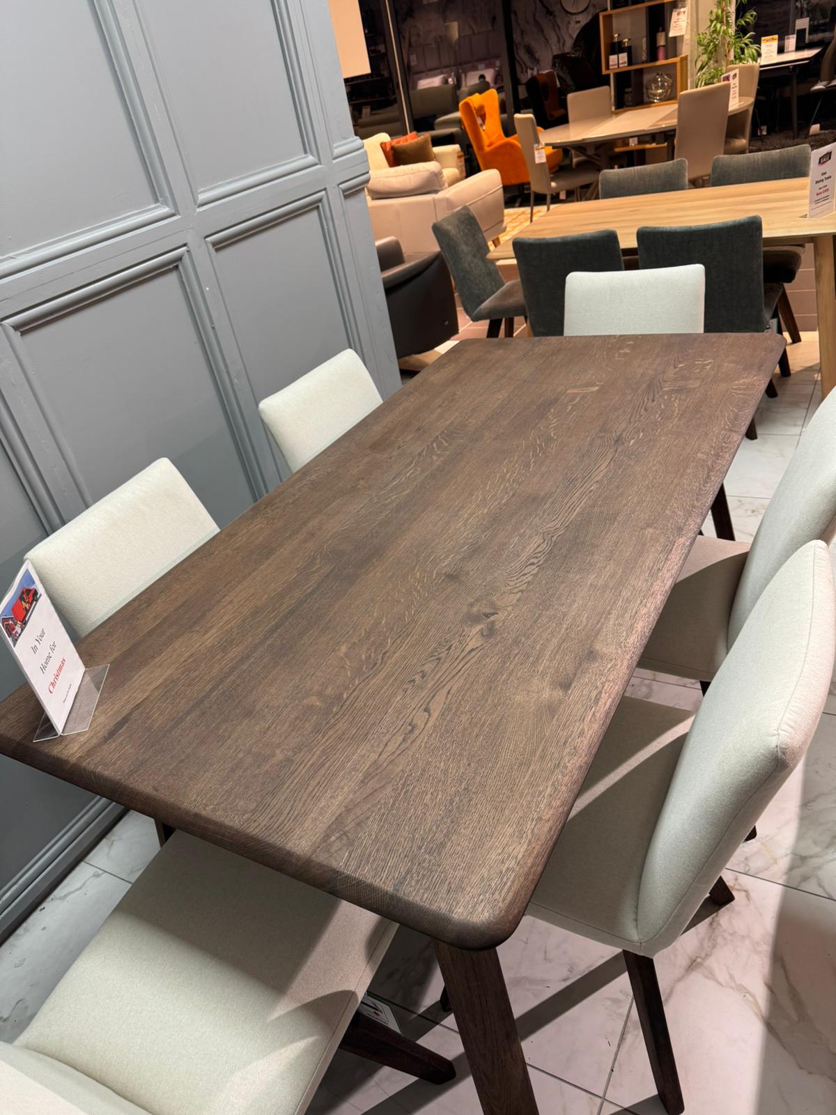 Ex Display - 1.7m Dining Table - Smoked Oak Walnut