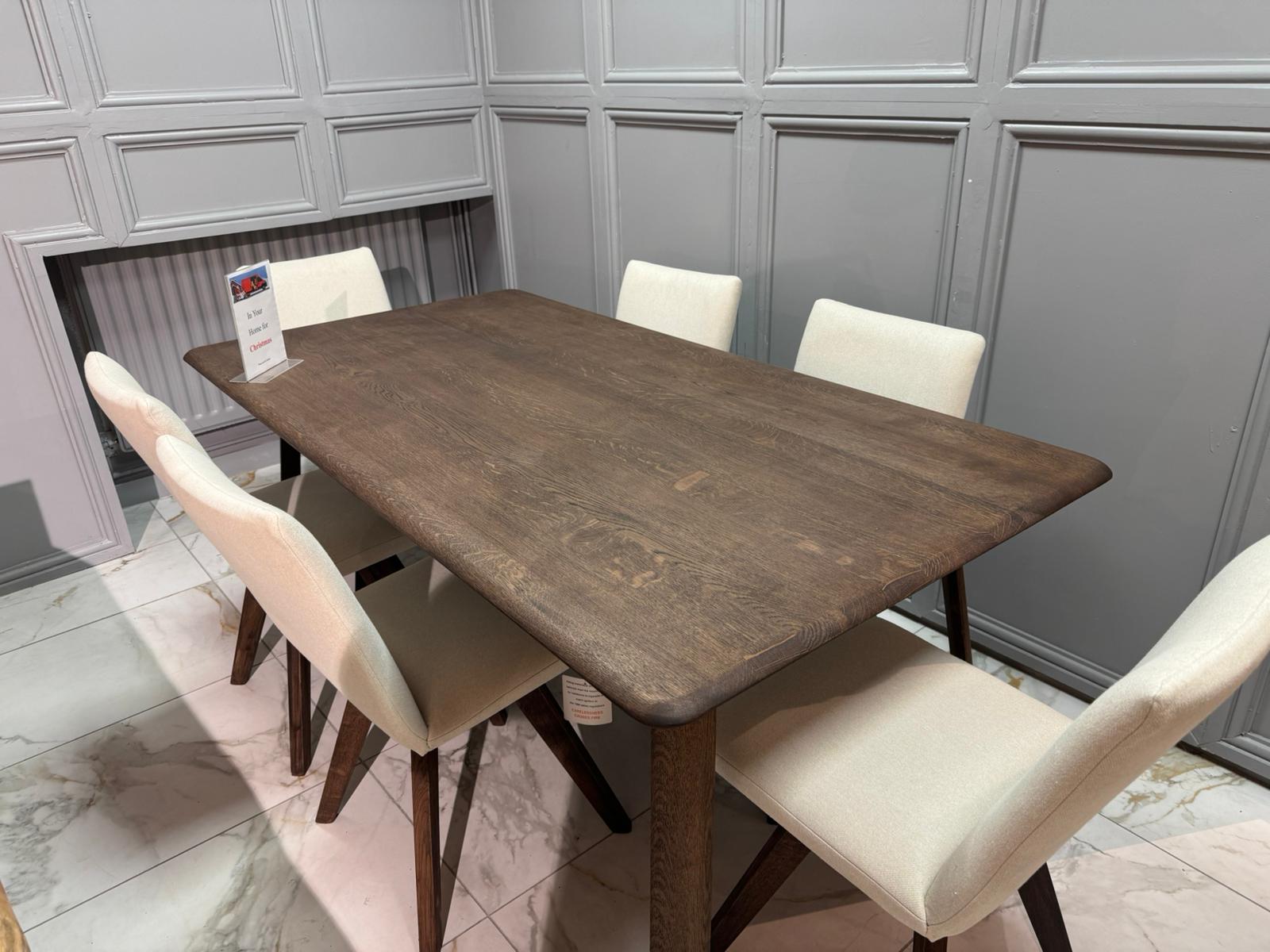 Ex Display - 1.7m Dining Table - Smoked Oak Walnut