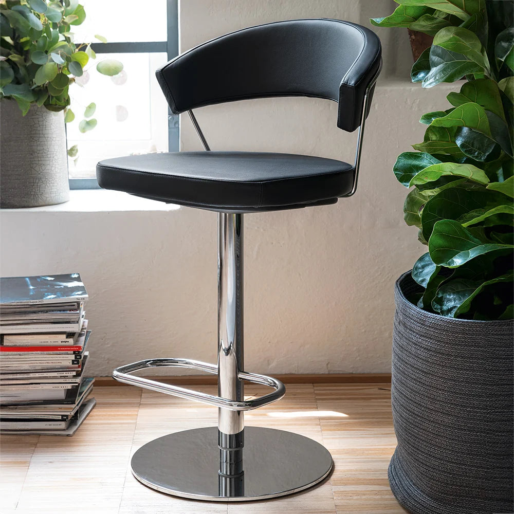 Calligaris Connubia New York Stool CB1088 Gas Lift Chrome Metal Frame