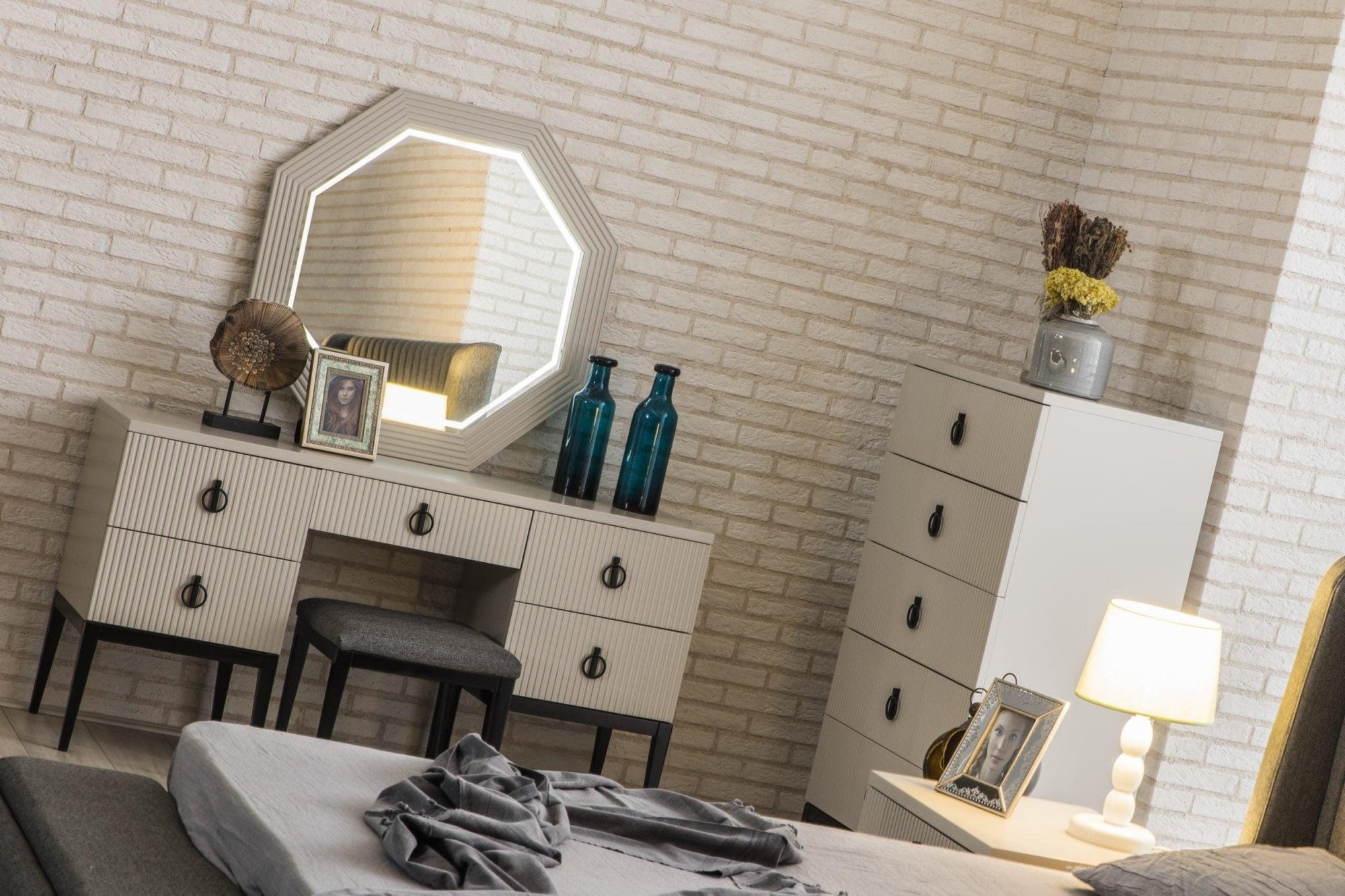 Defne Vanity Unit and Mirror - Fellini Home Ltd