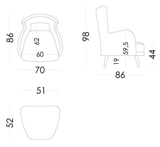 Fama Kylian Armchair - Fellini Home Ltd