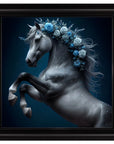 Fellini Home Blue Flower Horse Frame