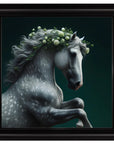 Fellini Home White Flower Horse Frame