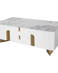 Fellini Home Colby White and Gold Coffee Table