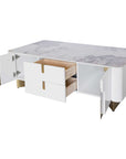 Fellini Home Colby White and Gold Coffee Table