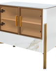 Fellini Home Carrington White and Gold Small Cabinet
