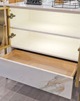 Fellini Home Carrington White and Gold Small Cabinet